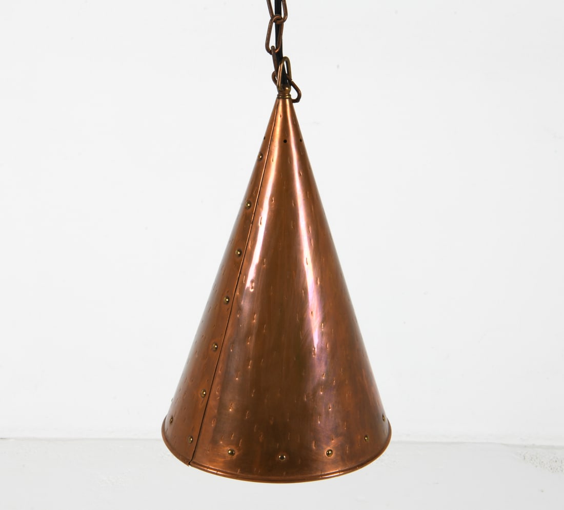 E. S. HORN AALESTRUP COPPER CONE PENDANT LIGHT (1 of 15)