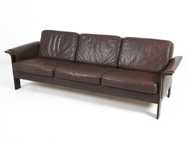 MANNER HANS OLSEN DANISH LEATHER SOFA