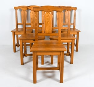 (6) SCANDINAVIAN PINE DINING CHAIRS C. 1970S