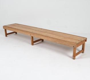 VINTAGE SCANDINAVIAN PINE BENCH C. 1960S
