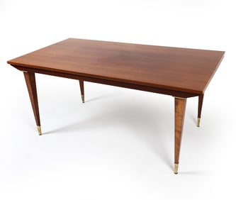 MID-CENTURY INLAID EXPANDING DINING TABLE C. 1960S