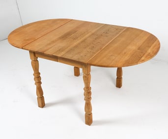 KJAERNULF STYLE DANISH OAK EXTENDING DINING TABLE