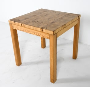 DANISH PINE PARQUETRY SIDE TABLE C. 1970S