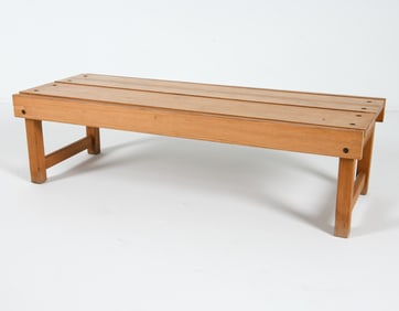 MID-CENTURY SVANDINAVIAN PINE LOW BENCH C. 1970S