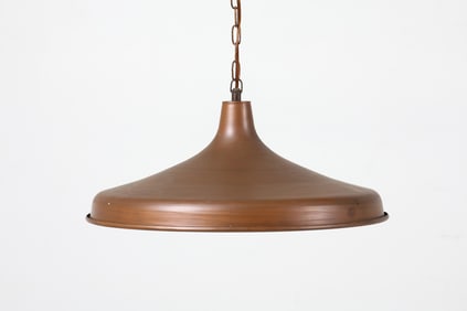DANISH COPPER SAUCER PENDANT LIGHT C. 1960S