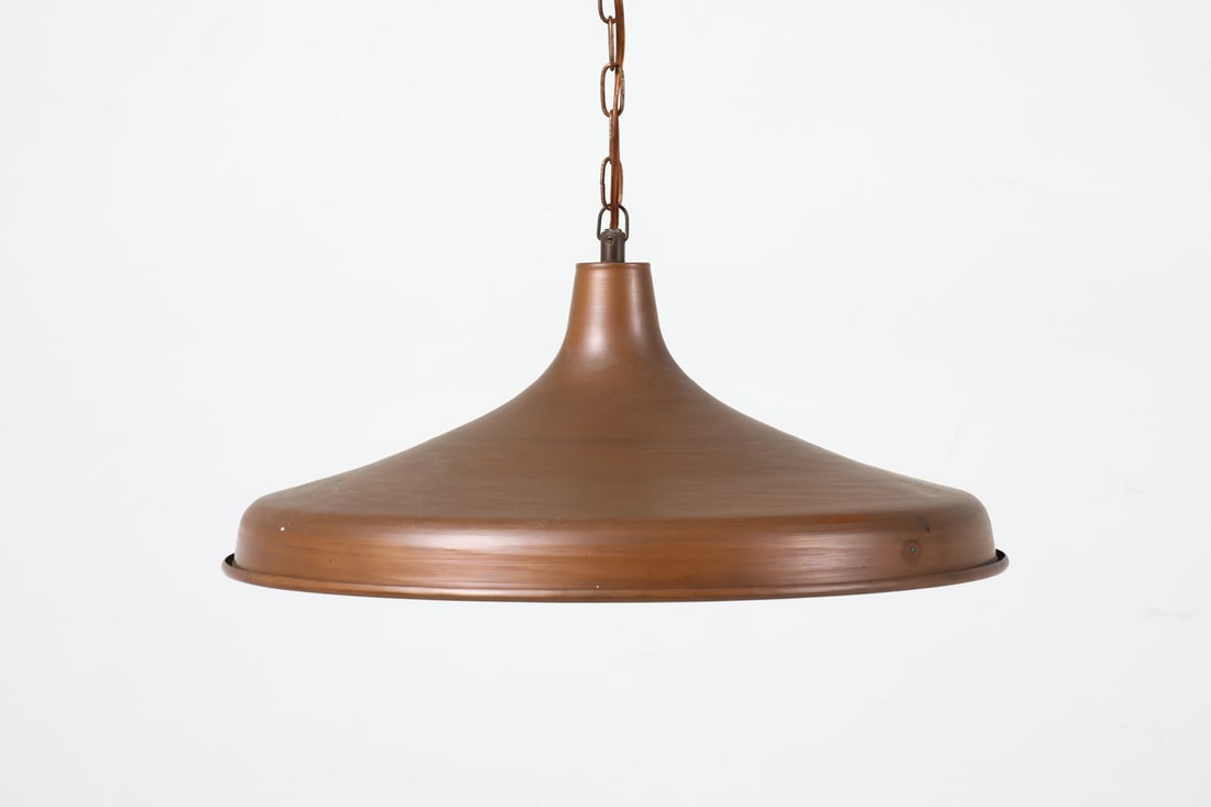 DANISH COPPER SAUCER PENDANT LIGHT C. 1960S (1 of 12)