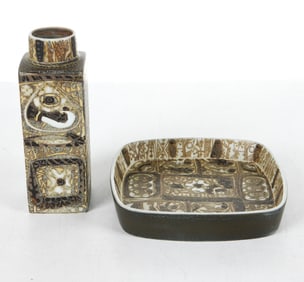 ROYAL COPENHAGEN CERAMIC VASE & BOWL C. 1960S