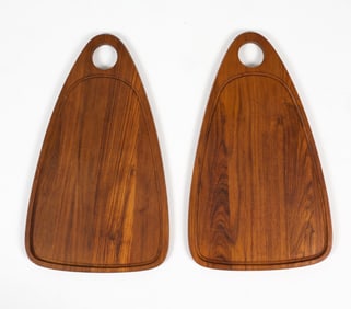 PAIR OF DANISH TEAK CUTTING BOARDS
