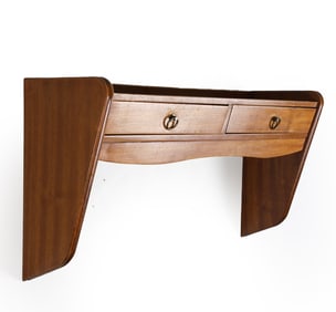 SCANDINAVIAN MAHOGANY WALL SHELF C. 1970S