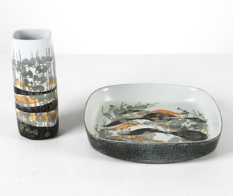 ROYAL COPENHAGEN DANISH CERAMIC VASE & BOWL