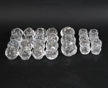 KOSTA BODA GLASS SNOWBALL CANDLE HOLDERS