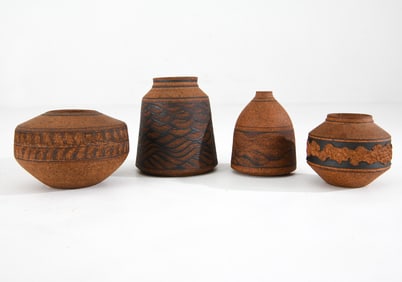 DANISH STUDIO POTTERY VASE GROUPING C. 1970S