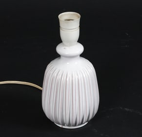 DANISH RIBBED CERAMIC TABLE LAMP C. 1970S