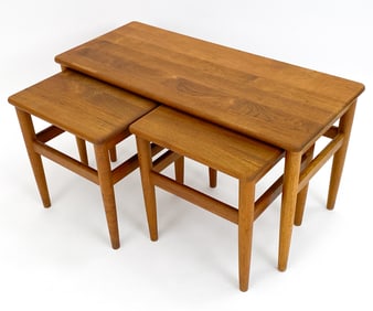 MID-CENTURY DANISH TEAK NESTING TABLES C. 1960S