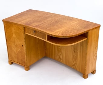 SWEDISH ART DECO BEECH DESK, C. 1940S