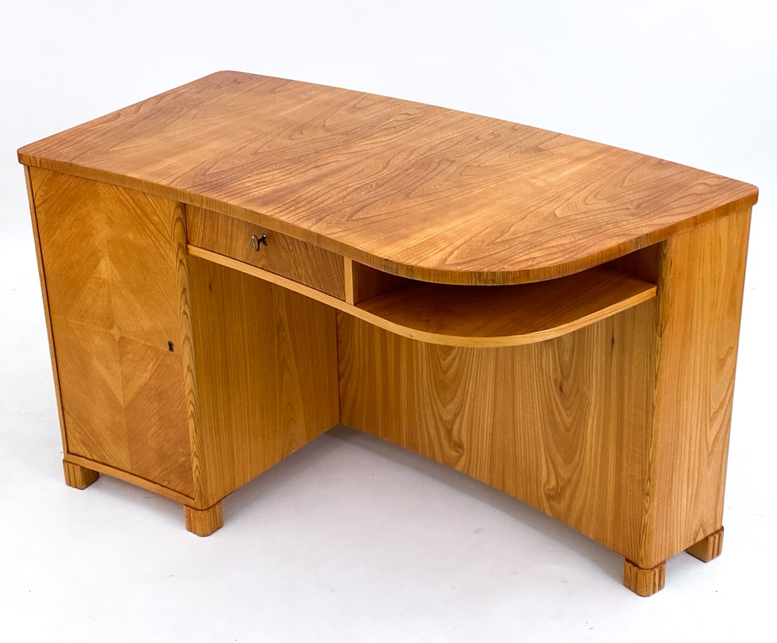SWEDISH ART DECO BEECH DESK, C. 1940S (1 of 19)
