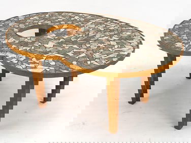 GERMAN CERAMIC TILE-TOP COFFEE TABLE, C. 1970S
