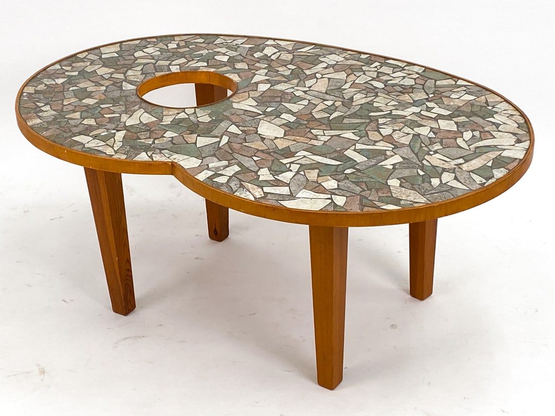 GERMAN CERAMIC TILE-TOP COFFEE TABLE, C. 1970S (1 of 15)