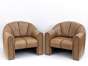 PAIR OF COR GERMAN LEATHER LOUNGE CHAIRS, C.1970S