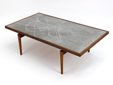 HEINZ LILIENTHAL ROSEWOOD & ALUMINUM COFFEE TABLE