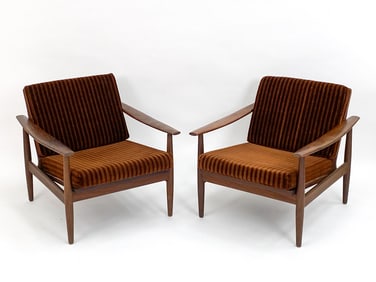 PAIR OF SCANDINAVIAN WALNUT ARMCHAIRS, C. 1960S