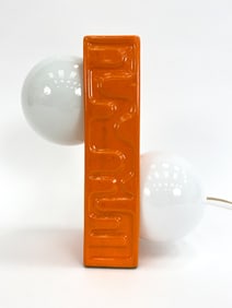 GERMAN SPACE AGE CERAMIC & GLASS TABLE LAMP