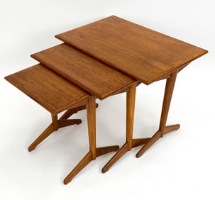 MID-CENTURY DANISH TEAK NESTING TABLES, C. 1960S