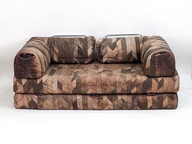 DE SEDE STYLE PATCHWORK LEATHER DAYBED, C.1970S