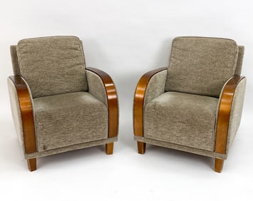 PAIR OF ART DECO STYLE LOUNGE CHAIRS