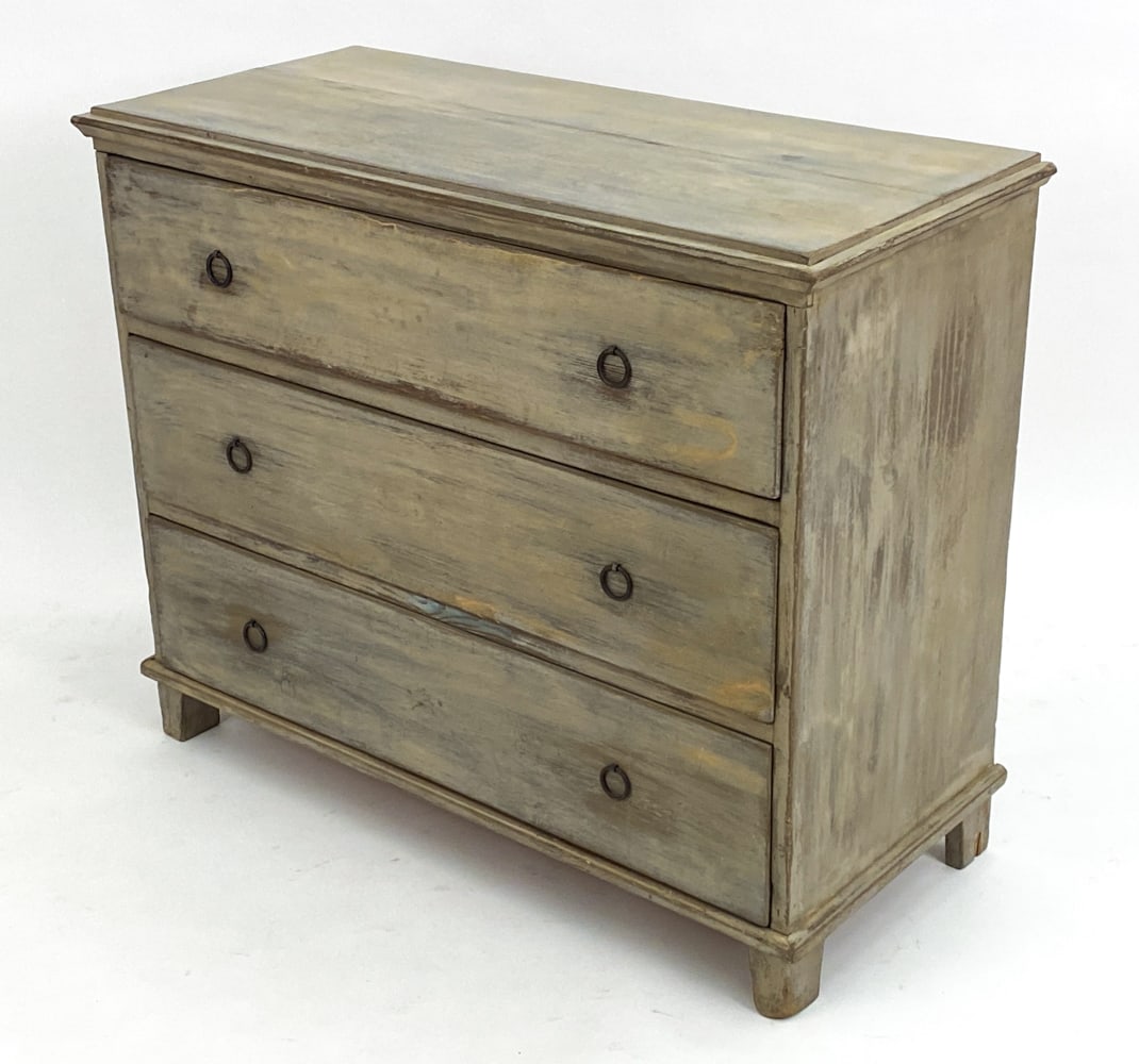 19TH C. SWEDISH PAINTED OAK CHEST OF DRAWERS (1 of 12)