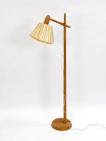 SWEDISH PINE ADJUSTABLE FLOOR LAMP, C. 1970S