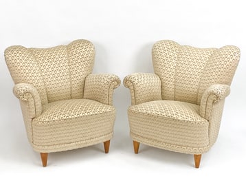 PAIR OF SWEDISH LOUNGE CHAIRS, C. 1940S