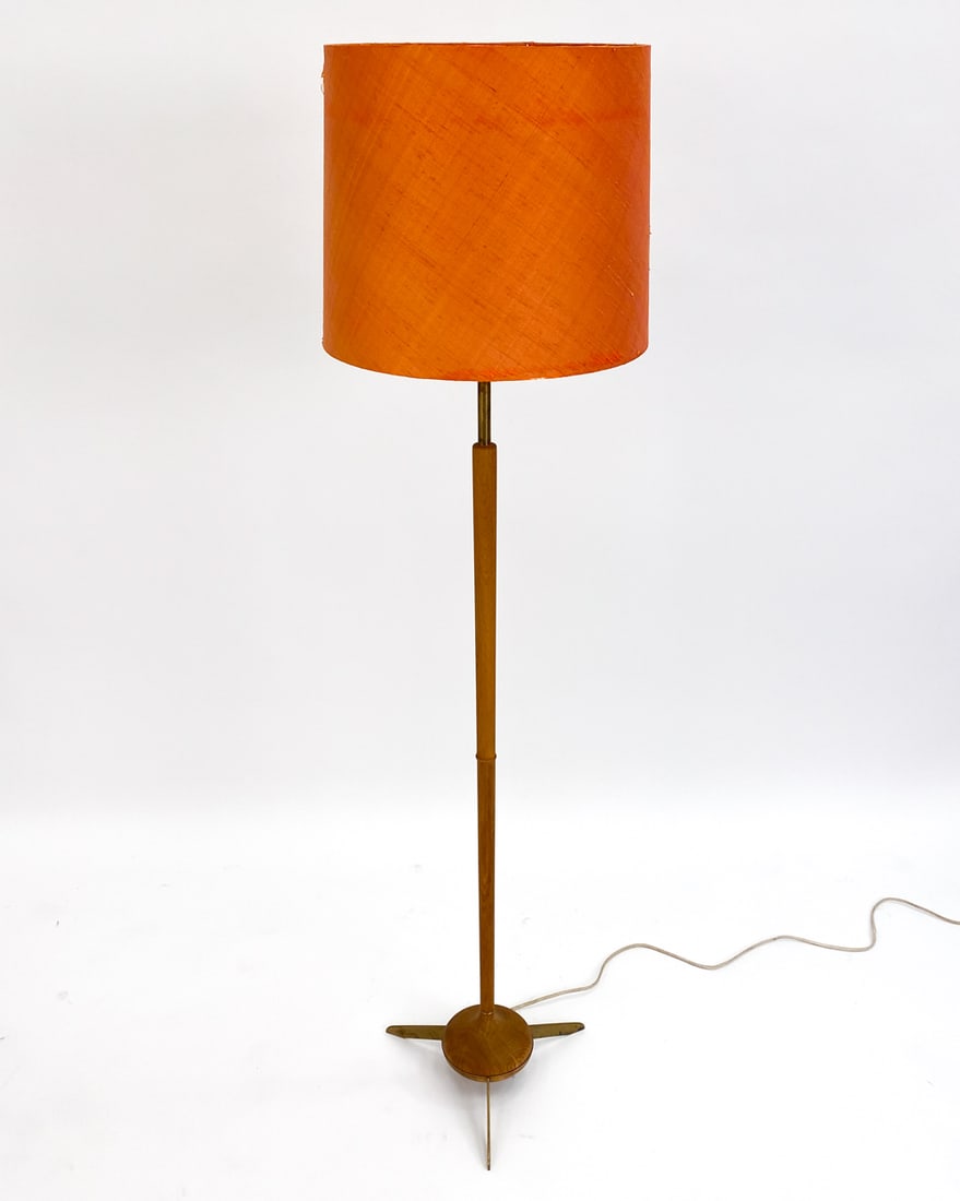 SWEDISH STA TEAK & BRASS FLOOR LAMP, C. 1960S (1 of 10)