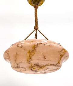 DUTCH ART DECO MARBLEIZED GLASS CEILING LIGHT