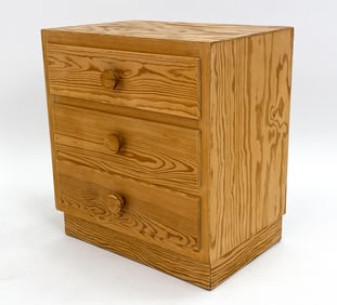 PINE BEDSIDE CHEST OF DRAWERS C. 1970S