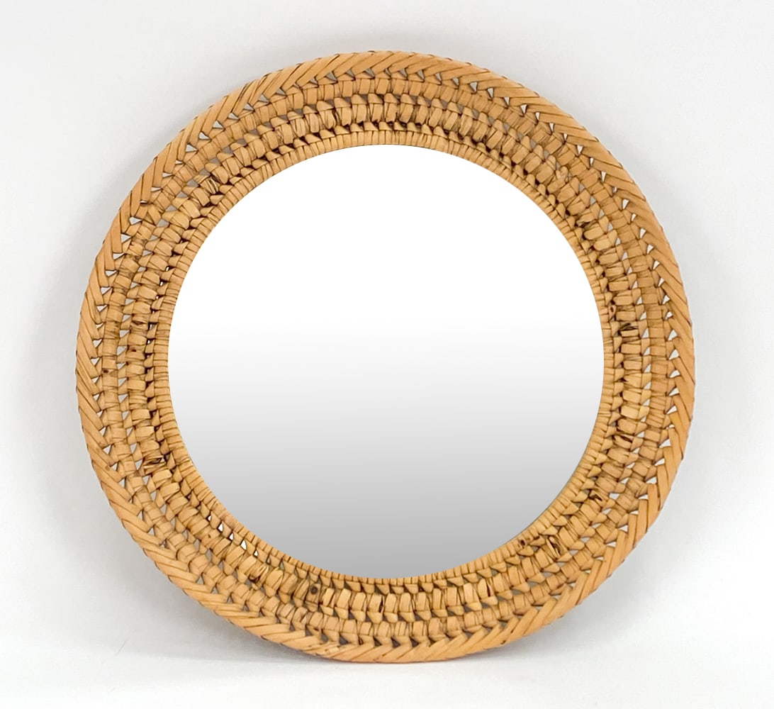 DUTCH RATTAN FRAME MIRROR, C. 1970S (1 of 6)
