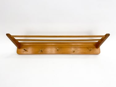 MID-CENTURY VERRALUX WALNUT & BRASS COAT RACK