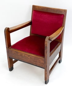 DUTCH ART DECO OAK LOUNGE CHAIR, C. 1930S