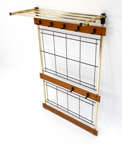 TEAK & BRASS COAT RACK C. 1960S