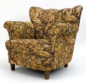 MID-CENTURY SWEDISH WINGBACK LOUNGE CHAIR