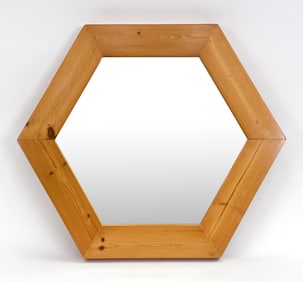 DUTCH PINE 6-SIDED MIRROR, C. 1970S