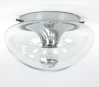 DORIA LEUCHTEN GERMAN GLASS & CHROME CEILING LAMP