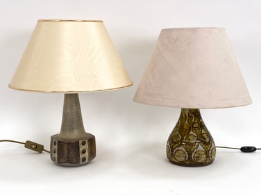 (2) DANISH CERAMIC TABLE LAMPS, C. 1970S