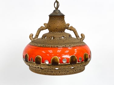 WEST GERMAN CERAMIC PENDANT LIGHT, C. 1960S