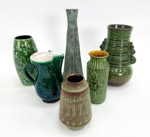 GROUPING OF WEST GERMAN CERAMIC VASES, C. 1960S