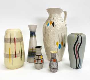 GROUPING OF WEST GERMAN CERAMIC VASES, C. 1960S