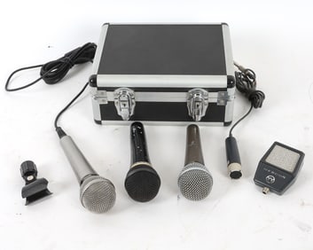VINTAGE MICROPHONE GROUPING W/ CASE
