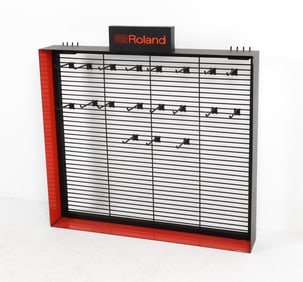 LARGE ROLAND SYNTHESIZER RETAIL DISPLAY RACK