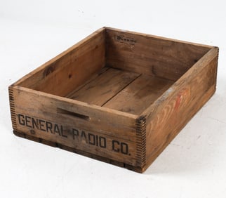 VINTAGE WOOD GENERAL RADIO CO. TRADE CRATE