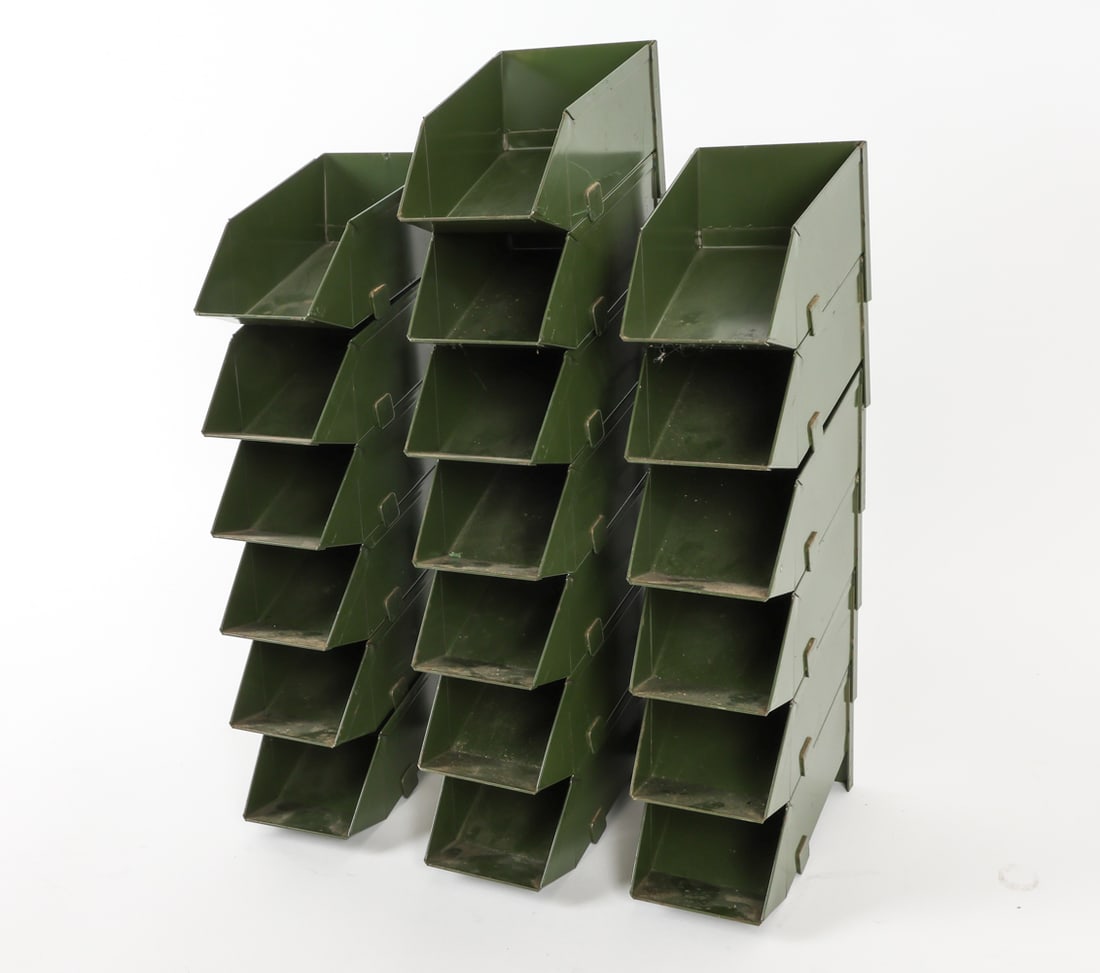 MID-CENTURY METAL STACK BIN MODEL A-10 GROUPING (1 of 10)